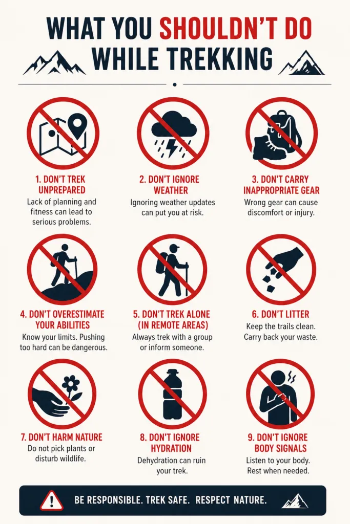 What you shouldn’t do while trekking 